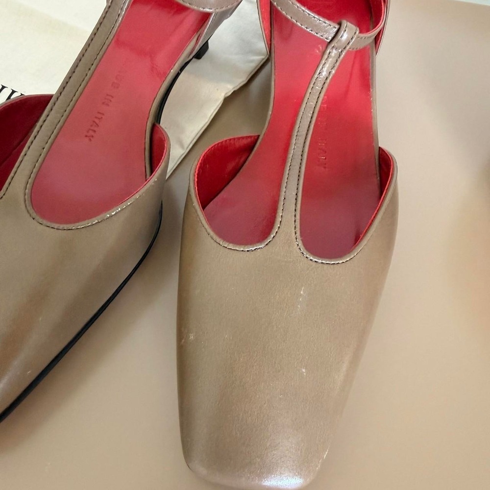 J.Crew Made-in-Italy T-strap heels in leather tan leather T-strap heels - Size 8 - Picture 2 of 6